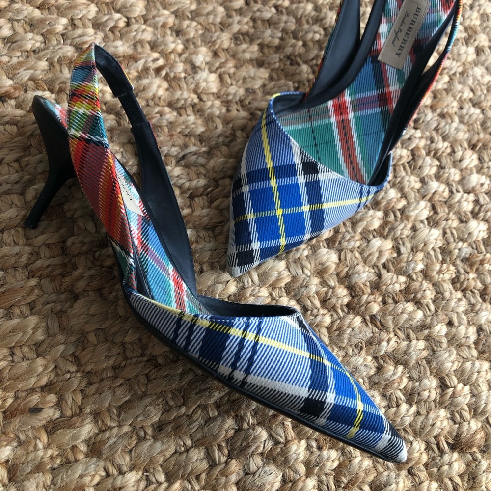 Burberry Annice Tartan Slingbacks. Size 38.5 - Picture 3 of 15